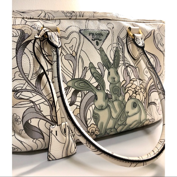 Prada Bunny Print Top Handle Bag - Picture 4 of 7